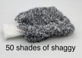 50 Shades Of Shaggy Wash Mitt Grey and White