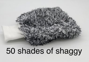 50 Shades Of Shaggy Wash Mitt Grey and White